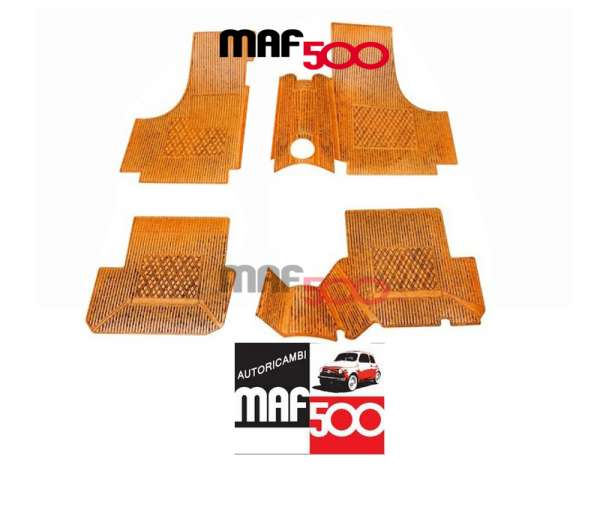 Kit 4 pezzi tappetini in gomma Ocra Fiat 500 N D F L R