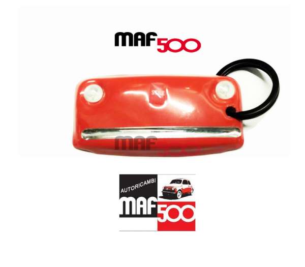 Musetto calandra portachiavi Fiat 500 in metallo colore Rosso