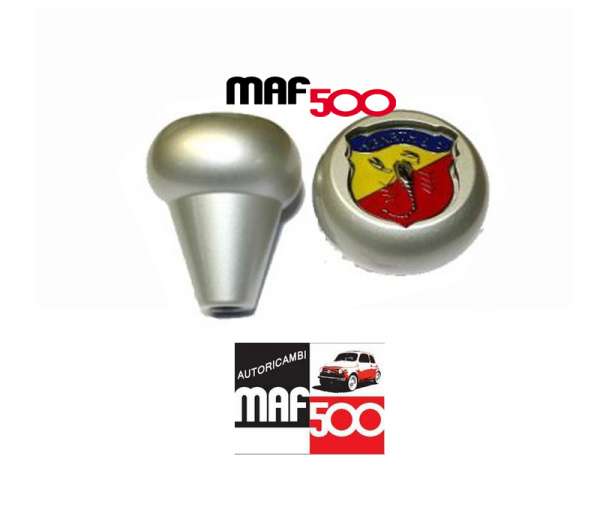 Pomello leva marce alluminio logo Abarth per Fiat 500 126